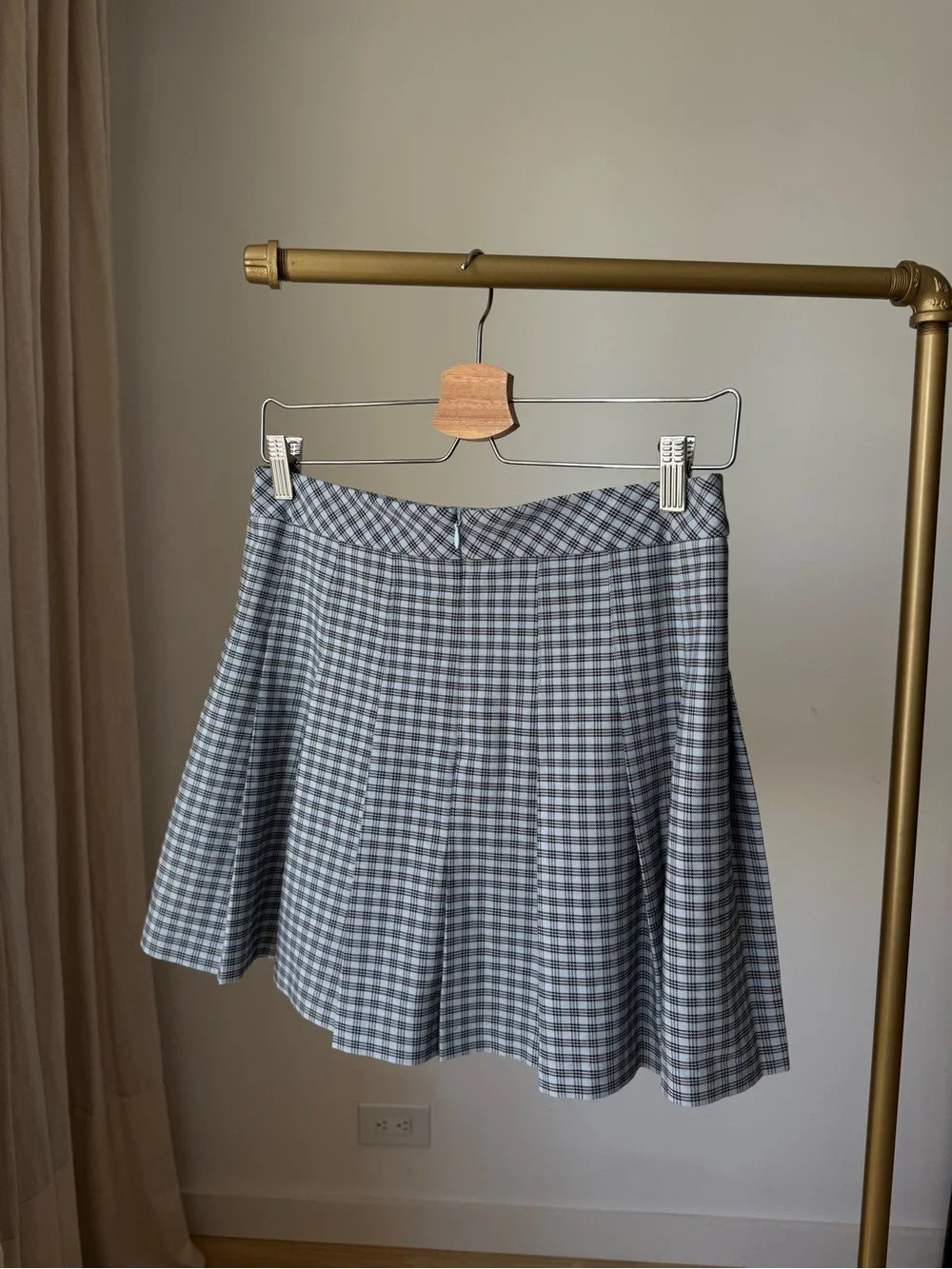 Aritzia Sunday Best Pleated Mini Skirt Light Blue 10
